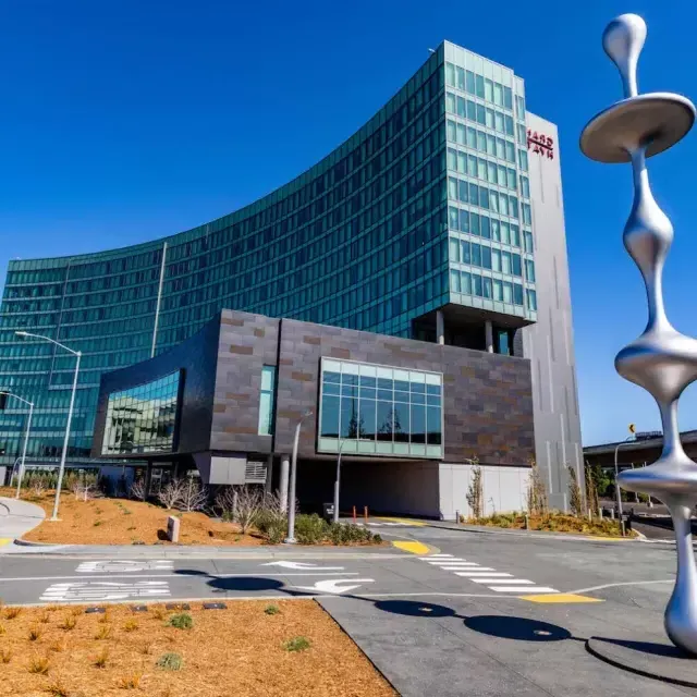 Kohei Nawa's Ether can be seen outside of the SFO Grand Hyatt